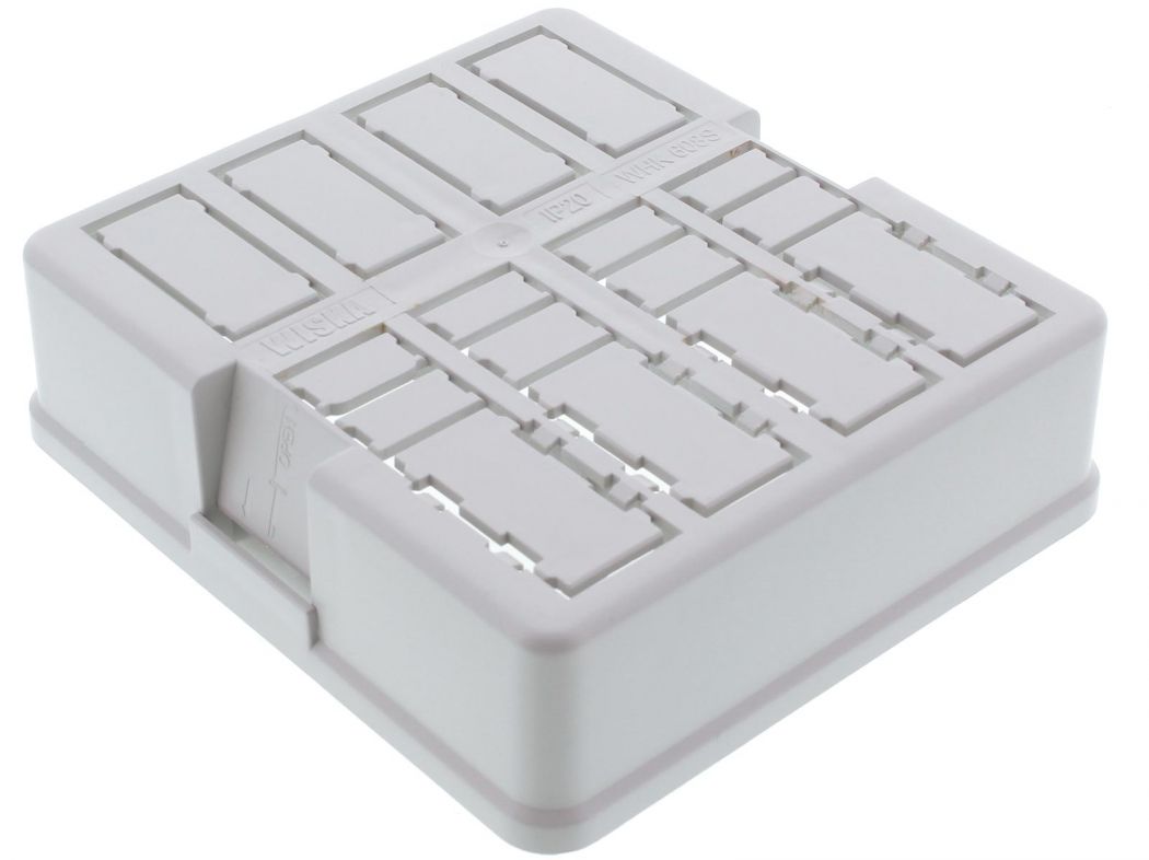 WKH - lid with eight rectangular knockouts for 3, 4 or 5 pole installation connectors from all regular manufacturers