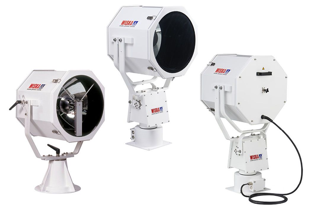 Stainless steel searchlights from WISKA