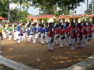 Around 520 students attend the "Dewi Saraswati" school every day.